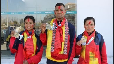 Photo of पदक जितेर एथलेटिक्स टोली स्वदेश फर्कियो