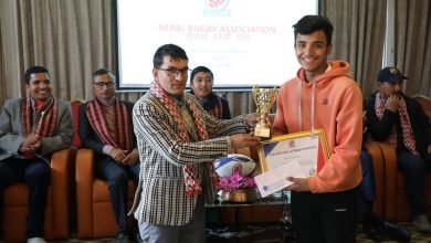 Photo of निरज र विशाखा रग्बी वर्ष खेलाडी