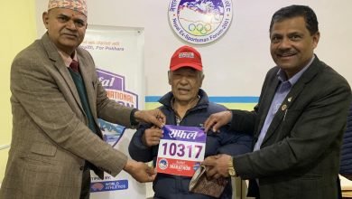 Photo of पोखरा म्याराथनको ‘रन फर फन’ दौडदैं ८५ वर्षिय पूर्ण तुलाचन