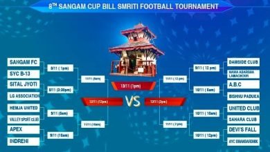 Photo of आठौं संगम कप विल स्मृति फुटवल प्रतियोगिता सोमबार देखि सुरु, पोखरा रंगशालामा सोमबार दुई खेल हुने