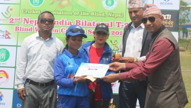 Photo of दृष्टि विहिन नेपाल भारत सिरिज क्रिकेट : भारतको जित