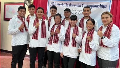 Photo of नेपाली राष्ट्रिय तेक्वान्दो टोलीलाई मन्त्री लिम्बुले गरे बिदाई