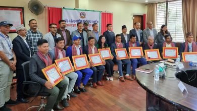 Photo of राष्ट्रिय खेलकुद प्रतिभाबाट ६ खेलाडी, १० पत्रकारसहित १९ जना सम्मानित