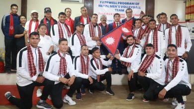 Photo of किर्गिस्तान जाने नेपाली राष्ट्रिय भलिबल टोलीको बिदाई