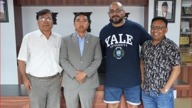 Photo of सदस्य–सचिव र जर्मनी जुडो प्रशिक्षक मन्सुरीबीच भेट