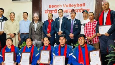 Photo of नेपाली बिच भलिबल टोलीलाई संघको सम्मान