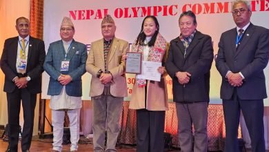 Photo of एनओसी द्वारा १९ औं एसियाली खेलकुदमा सहभागी सम्मानित