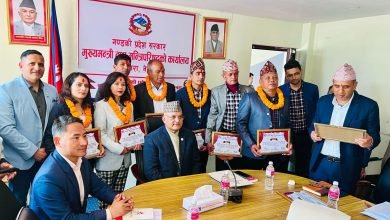 Photo of ओलम्पियनहरुलाई गण्डकी सरकार द्वारा मासिक ५ हजार सहित सम्मान