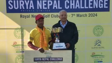 Photo of रविलाई सूर्य नेपाल च्यालेन्जको उपाधि, डिफेन्डिङ च्याम्पियन सदभाव सात स्ट्रोकले पराजित