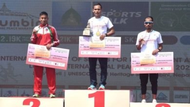 Photo of गण्डकीका तिर्थ पुनले जिते लुम्बिनी पिस म्याराथनको उपाधि