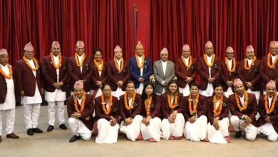 Photo of ओलम्पिकमा सहभागी हुने नेपाली टोलीको राष्ट्रपति पौडेलले गरे बिदाइ
