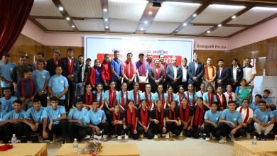 Photo of काभा भलिबल प्रतियोगितामा पदक विजेता चार टोली नगद सहित सम्मानित