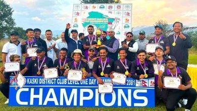 Photo of कास्की एक दिवसीय क्रिकेट : अनिलको शतकिय पारीमा राइजिङ च्याम्पियन