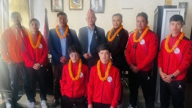 Photo of नेपाली आइटिएफ टोली उज्वेकिस्तान जाँदै, मन्त्रीले चौधरीले गरे बिदाई