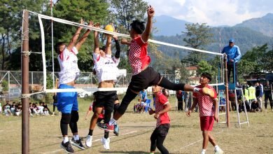 Photo of पोखराको टुँडीखेल राष्ट्रिय माविमा जिल्ला अन्तर विद्यालय स्तरीय छात्र/छात्रा भलिवल सुरू, ३९ टीमको सहभागीता