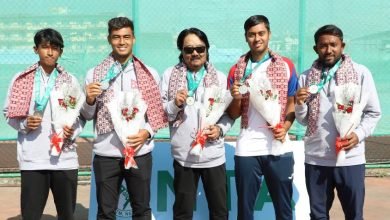 Photo of डेभिस कपमा बिजेता नेपाली टेनिस टोली सम्मानित