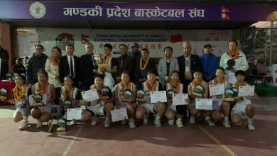 Photo of चिन–नेपाल मैत्रीपूर्ण बास्केटबलमा चिनको नर्मल विश्वविद्यालय च्याम्पियन