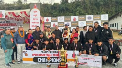 Photo of प्रदीप मेमोरियल बास्केटबल : पुरुषतर्फ छोम्रोङ र महिलातर्फ ताङतिङ च्याम्पियन