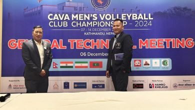 Photo of काभा भलिबल च्याम्पियनसिपमा एभिसी रेफ्रि टहलसहित नेपाली तीन रेफ्रि