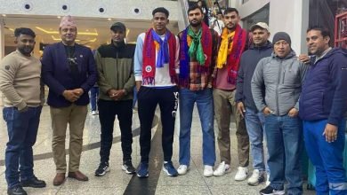 Photo of काभा च्याम्यिनसिपमा सहभागि हुन गण्डकीका तीन भारतिय खेलाडी आइपुगे, सदस्य सचिब शर्माले गरे स्वागत