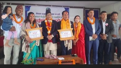Photo of गजेन्द्र भण्डारी सिर्जनशील राष्ट्रिय पत्रकारिता पुरस्कारबाट पत्रकार केशव पाठक र दुर्गा अधिकारी सम्मानित