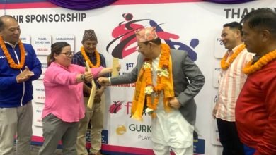 Photo of ‘ह्याण्ड ब्रेकिङ’ गर्दै  मन्त्री थापाले ‘मायाज’ तेक्वान्दो प्रतियोगिताको गरे उद्घाटन