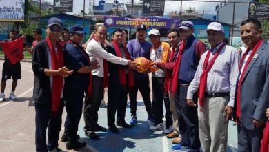 Photo of माउन्ट अन्नपूर्णमा एसइई बास्केटबल सुरू, पहिलो दिन ७ खेल