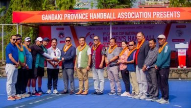 Photo of पोखरामा राष्ट्रिय महिला ह्याण्डबल प्रतियोगिता सुरु : एपिएफ र आर्मीको सेमीफाइनल पुग्ने सम्भावना बलियो