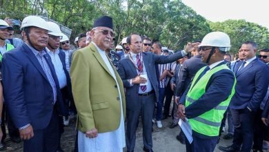 Photo of प्रधानमन्त्री ओलीद्वारा निर्माणाधीन टियु क्रिकेट मैदानको अवलोकन