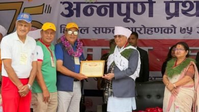 Photo of प्रम ओलीद्वारा नेपाल भूतपूर्व खेलाडी मञ्च सम्मानित
