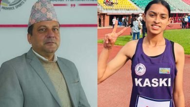Photo of २५ वर्ष अघिको राष्ट्रिय किर्तिमान तोडेकी नारायणीलाई सदस्य सचिब शर्माको बधाई