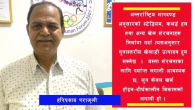 Photo of ‘खेलकुद विकासका लागि सुविधा सम्पन्न खेल मैदान’