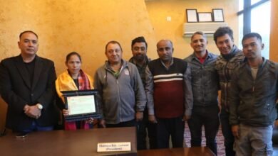 Photo of सुनमायालाई एडभेन्चर रनिङ महासंघको सम्मान